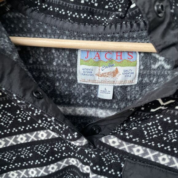 Jachs Cabin Women's‎ Brushed Fleece Pullover Sweater Black Fair Isle Size Large - Picture 3 of 8